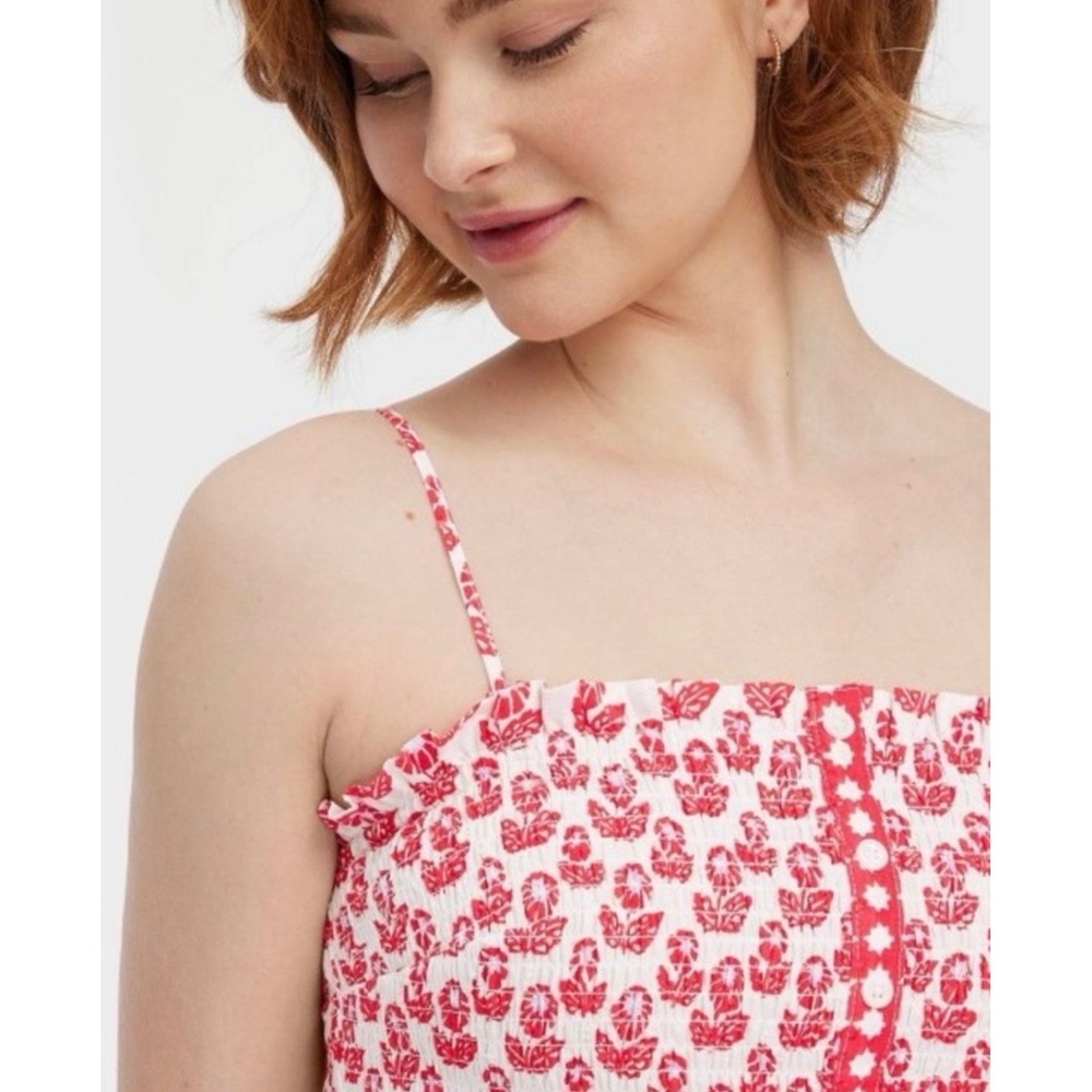 Roller Rabbit x Target Preppy Floral Smocked Crop Top Cami Womens XXL Resort